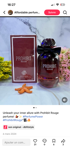 Prohibit Rouge Parfum 100ml