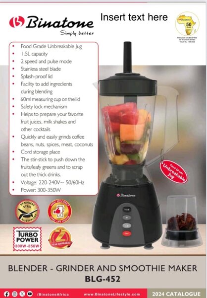 Mélangeur Smoothie Binatone BLG-452