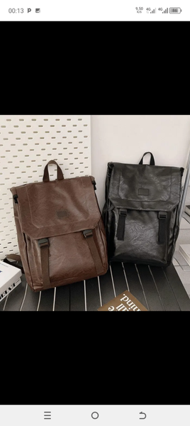 Sac à dos en cuir marron