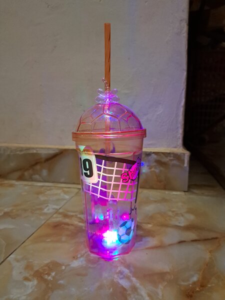Water bottle with LED