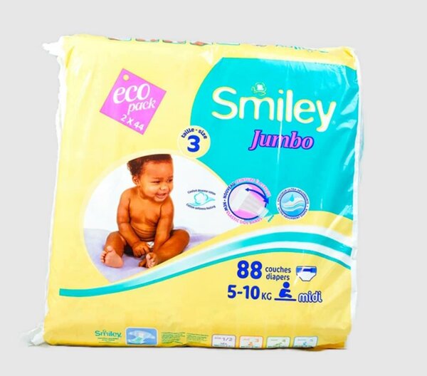 Couches jetables en culotte et à pression - 88 pièces