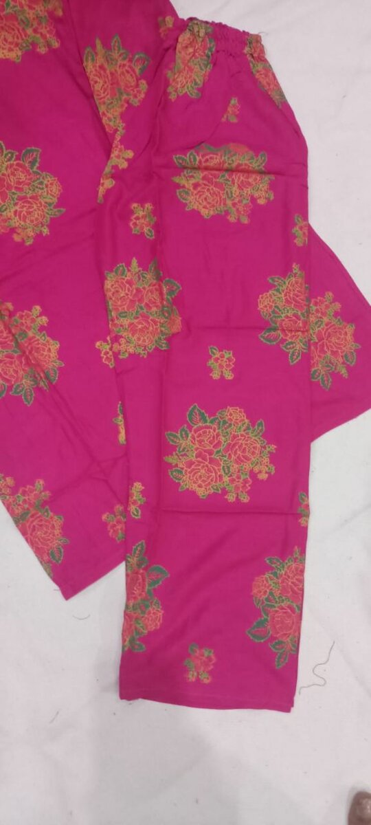 Most demanding Gulab print Linen 2p suit for girls and women