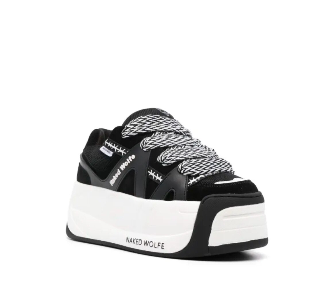 Sliders leather platform sneakers