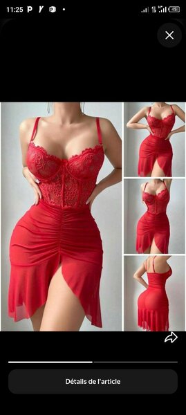 Robe rouge en dentelle sexy pour femmes