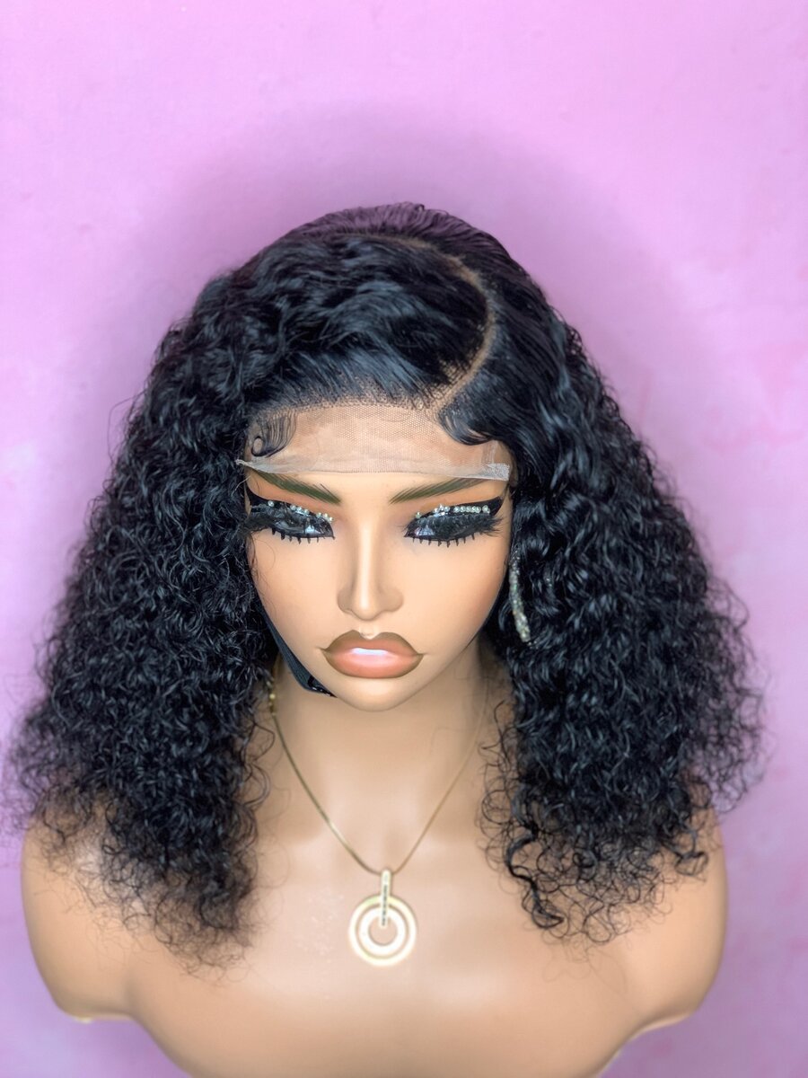 14inches human hair closure wig