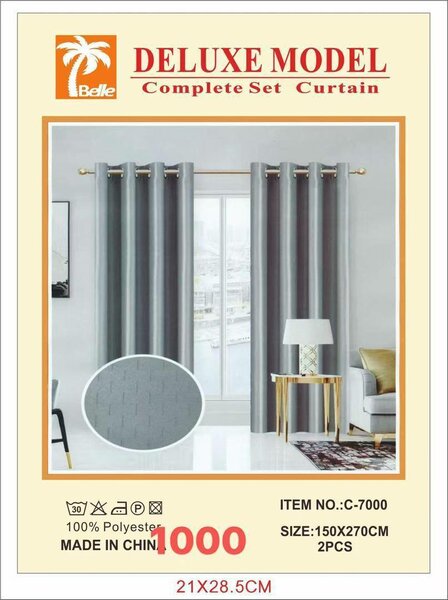 Rideaux Gris Luxe Polyester