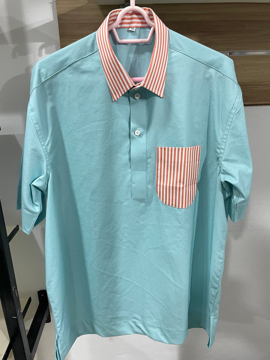 Chemise homme été bleu clair