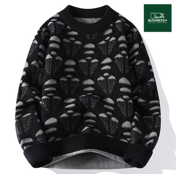 Pull en tricot motif géométrique