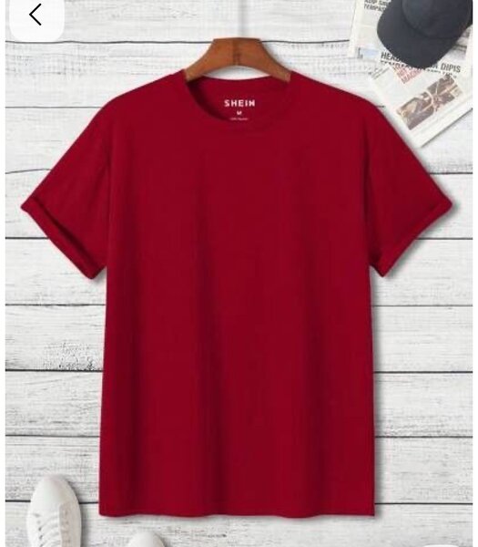 T-shirt rouge basique unisexe
