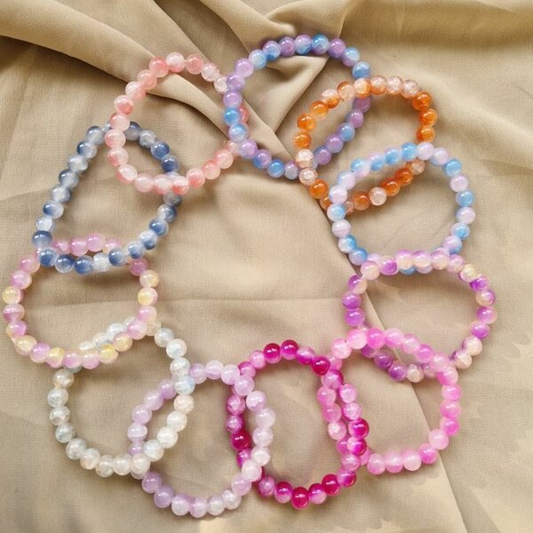 Bracelets perles colorées