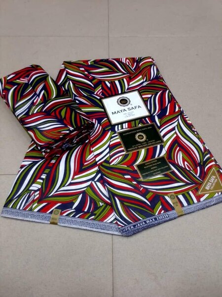 Wax fabric with Super Java 6 yards print multicolored