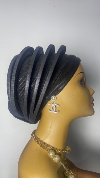 Chapeau Turban Noir Élégant
