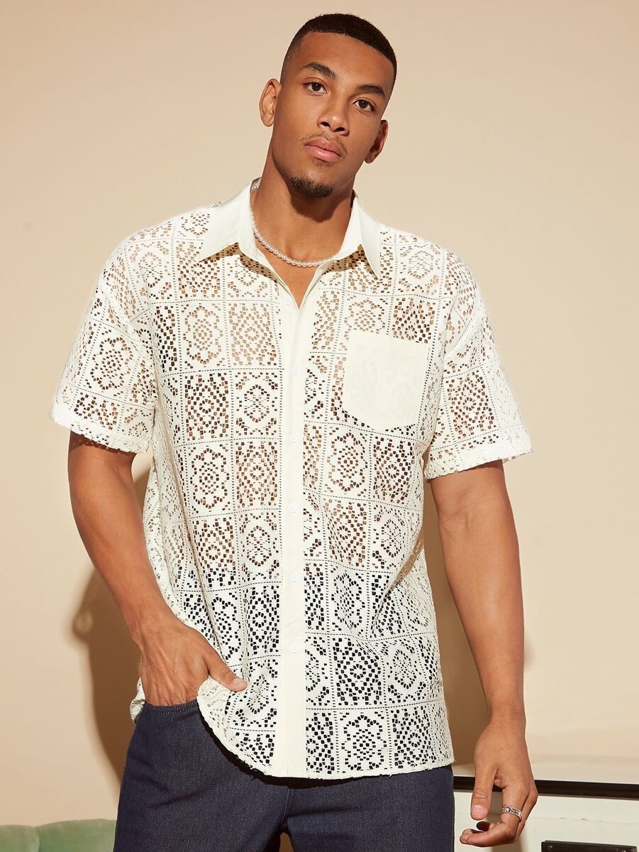 Chemise en dentelle ajourée