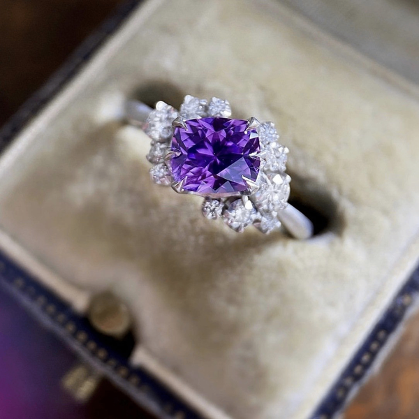 Paragraph purple diamond promise/engagement ring (Free Case)