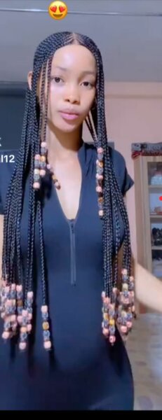 Perruque Tresse Synthétique avec Perles