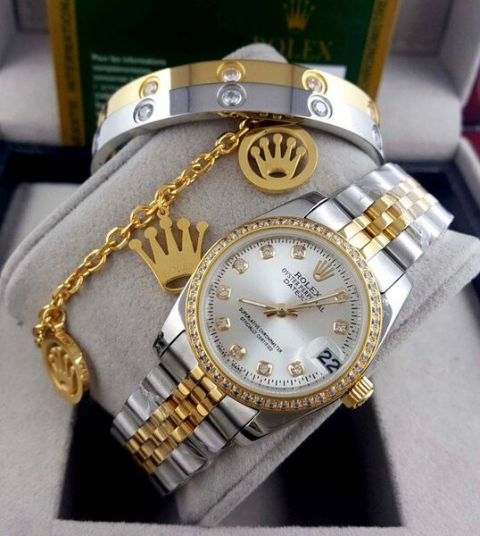 Montre Bracelet Luxe Or et Argent