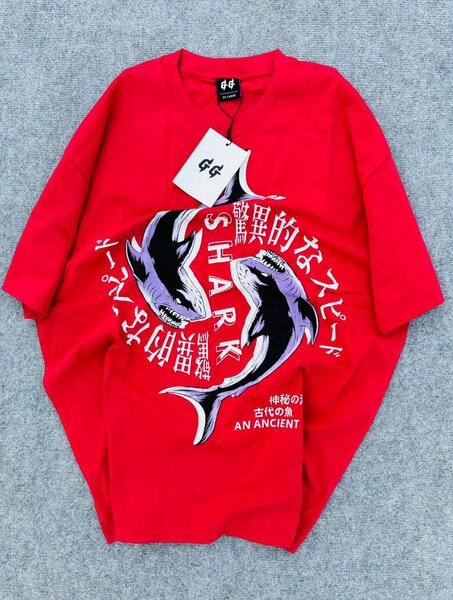 T-shirt décontracté imprimé requin