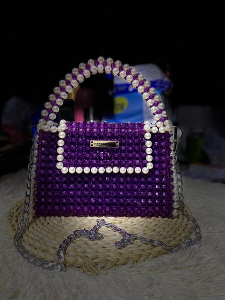 Beaded Purple Handbag
