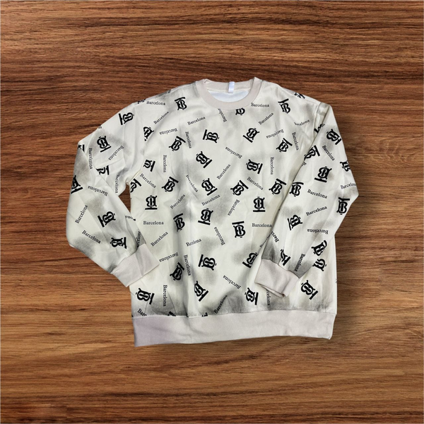 sweatshirt white with black balenciaga logo