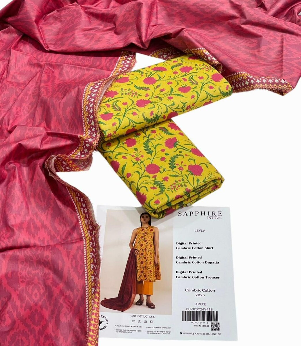 Sapphire, cambric cotton, woman suit, clothes,3 pec