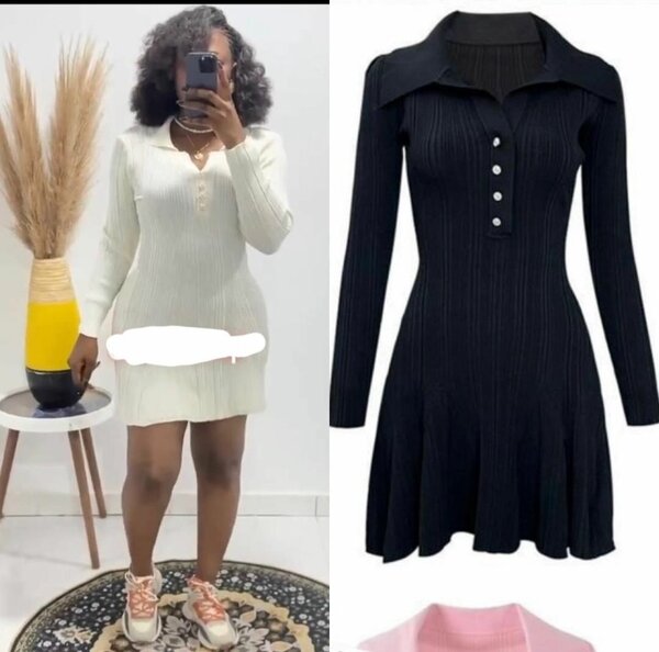 Robe pull côtelée élégante