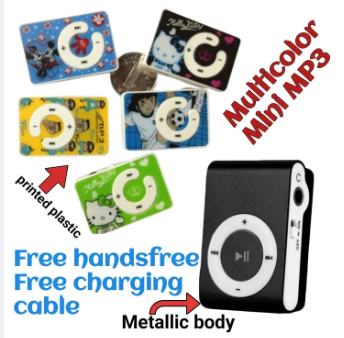 Mini MP3 Player / MP4 Player / Portable Music Player / Shuffle, Memory Card Supported upto 8GB & Rechargeable with Free Hands Free and Charging Cable