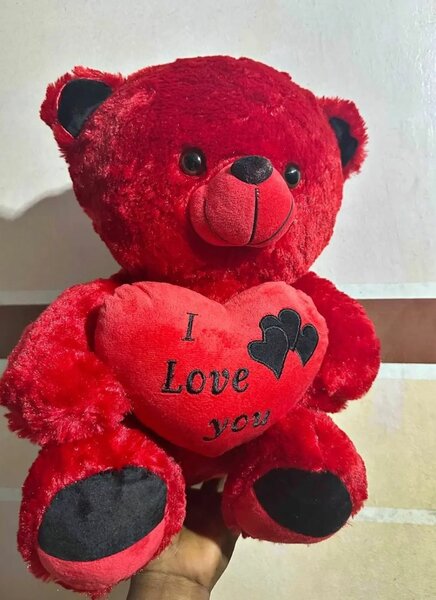 Ours en peluche rouge avec cœur