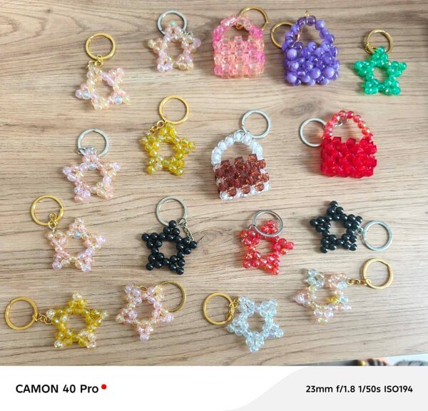 Porte-clés en perles colorées