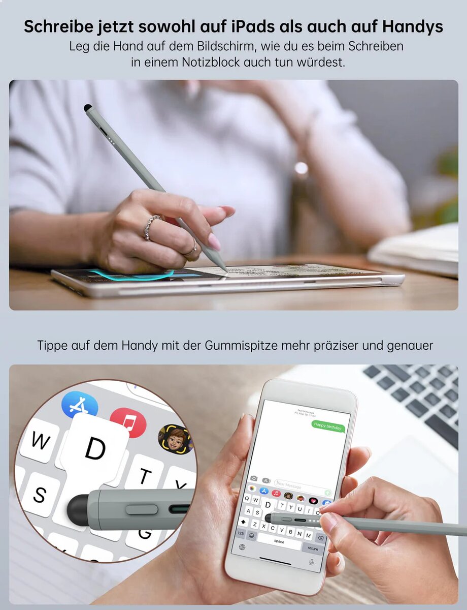 Stylet MEKO pour iPad Apple 2018-2024 avec pointe en caoutch