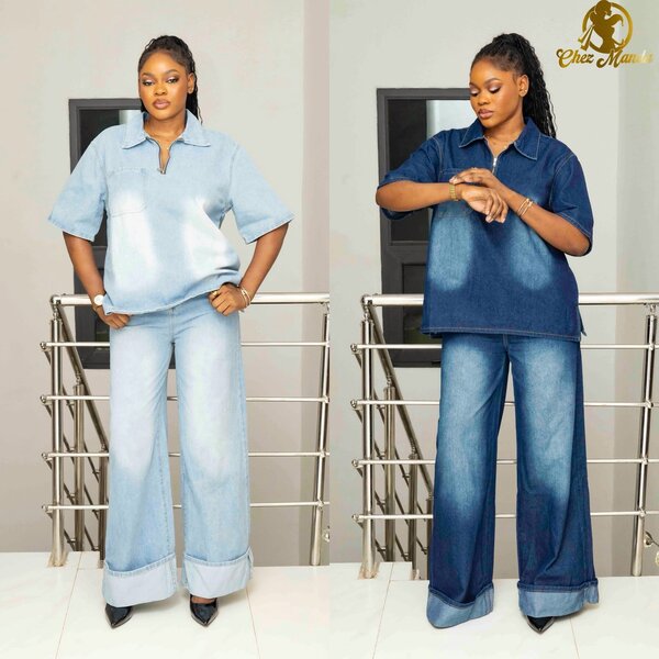 Ensemble jeans oversize femme