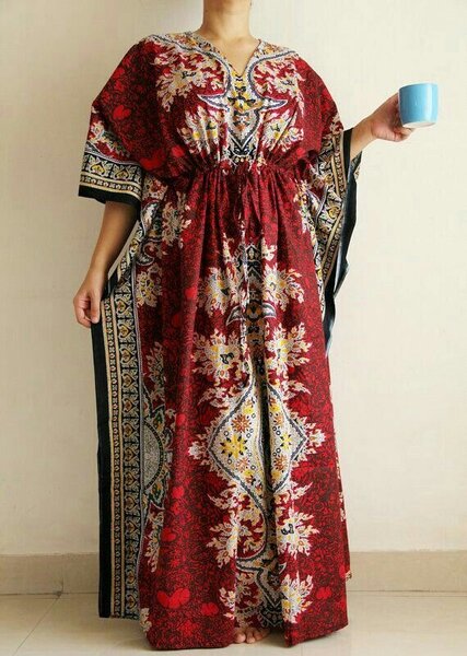 Robe Caftan Impression Colorée