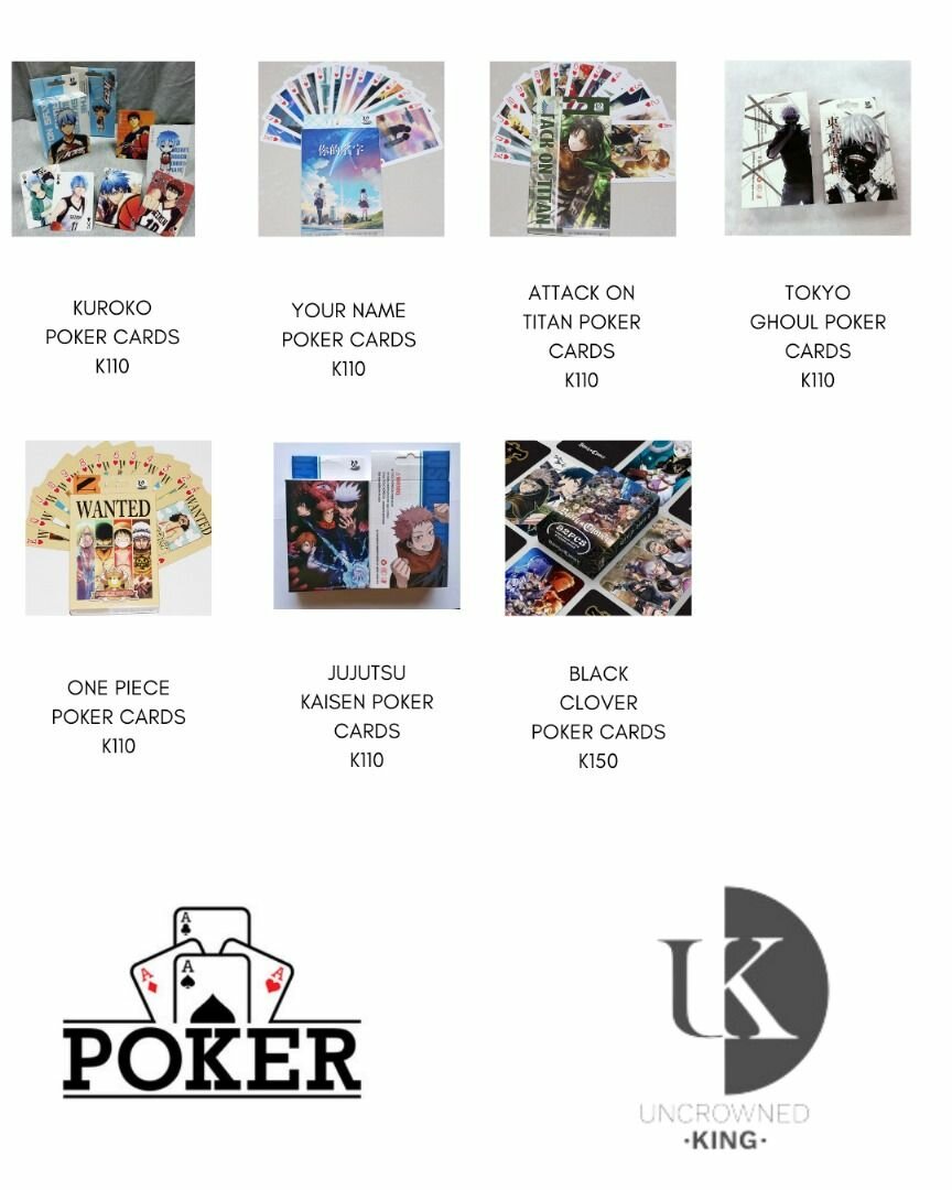Anime themed poker cards