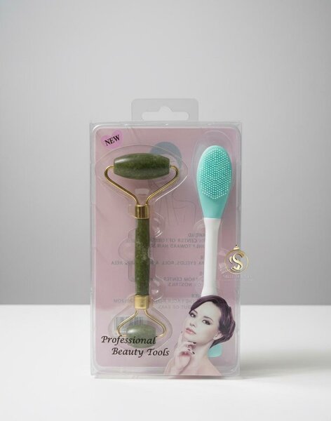 Rouleau de Jade et Brosse Visage