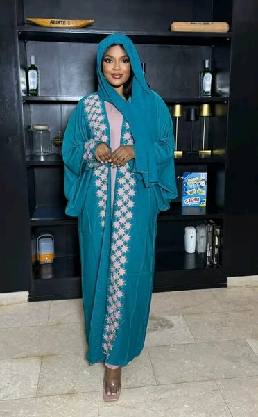 Jilbab Abaya turquoise moderne pour femme