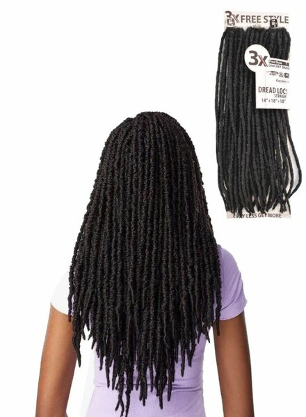 3PCS 18-INCH STRAIGHT DREADLOCKS HAIR EXTENSIONS
