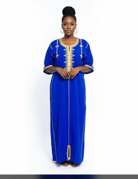 Caftan bleu femme chic