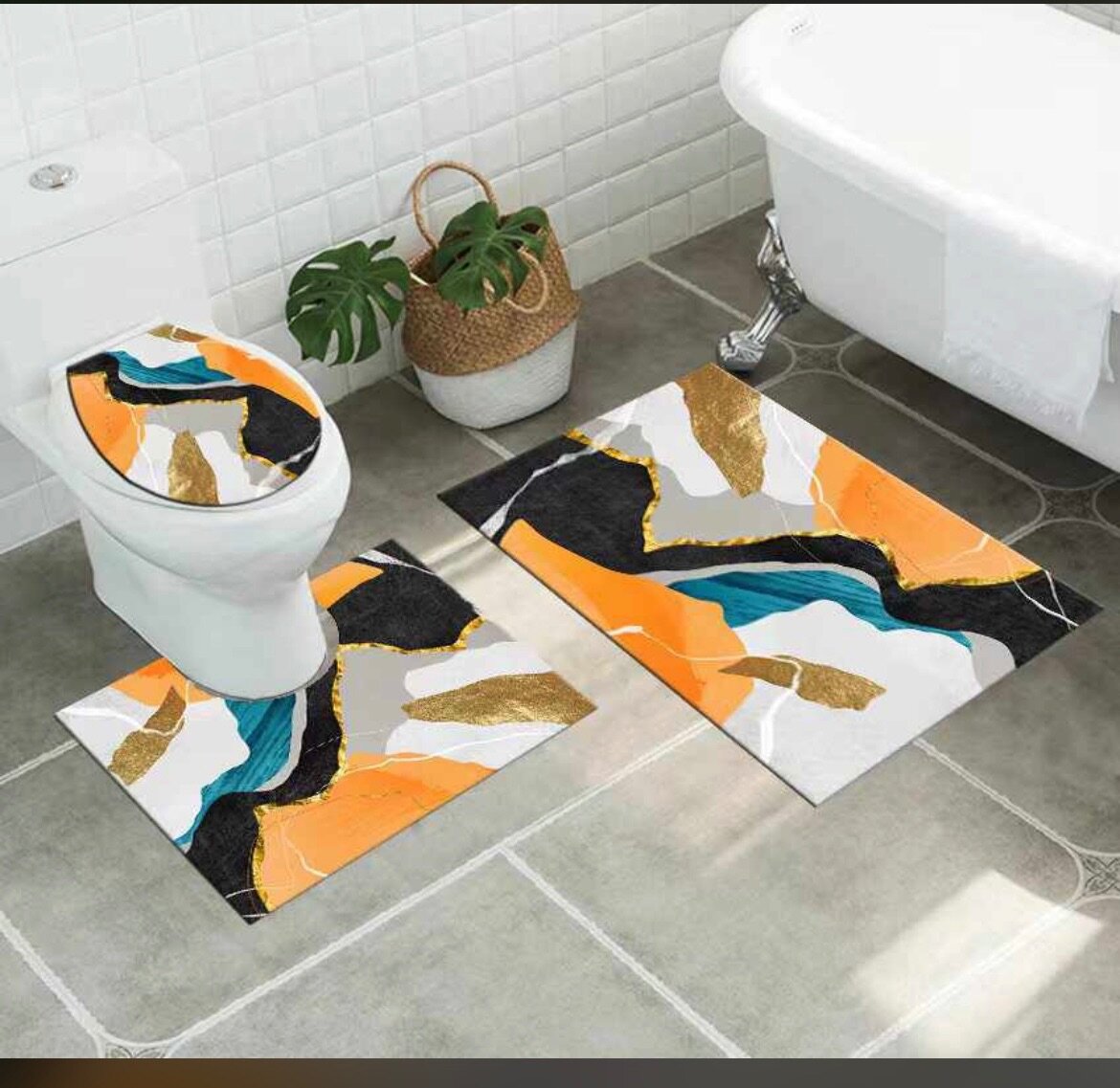 3 in 1 bathroom mat