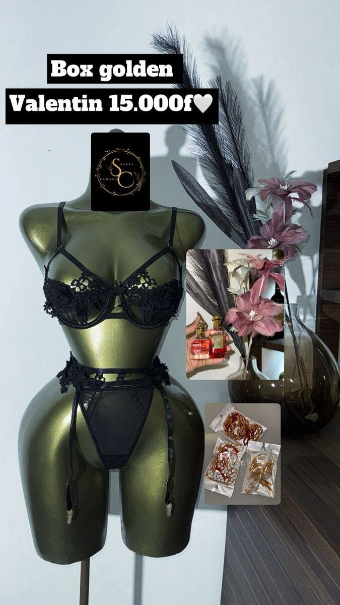 Ensemble lingerie rouge et noir