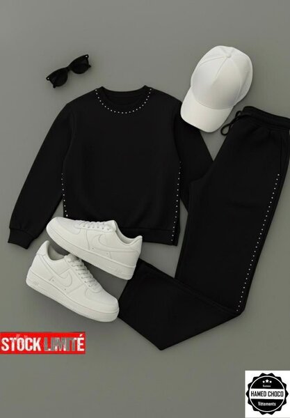 Ensemble de sport noir et blanc