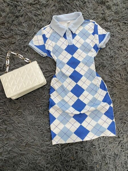 Straight Dress with hand bag