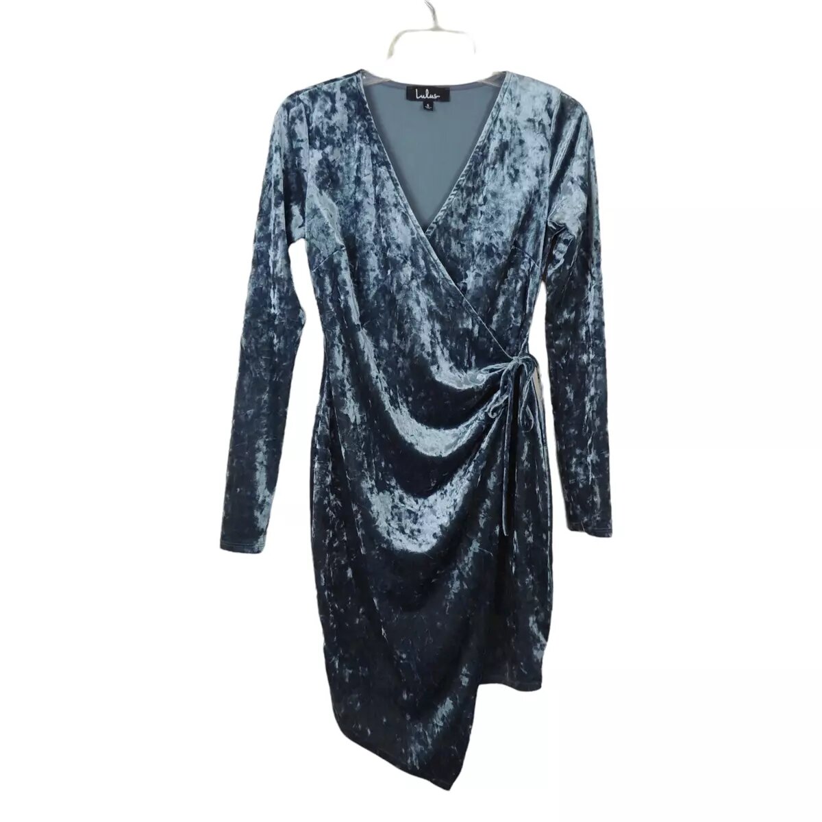 Lulus Asymmetrical Bodycon Velvet Wrap Mini Galiana Dress