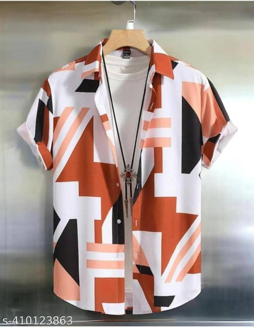 Chemise à motifs géométriques