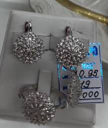 Роскошный комплект из чистого серебра 925 пробы•