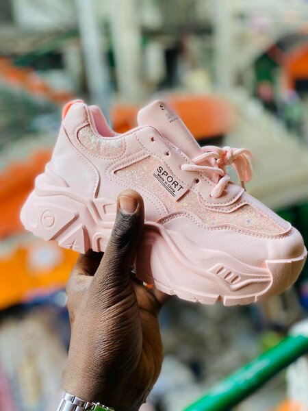 Baskets roses chunky sport