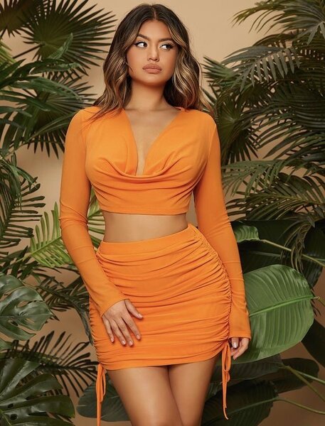 Ensemble sexy froncé femme