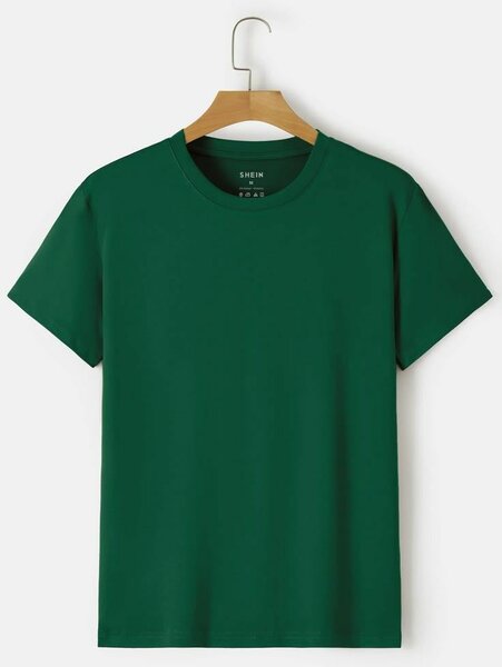T-shirts vert couleur unique