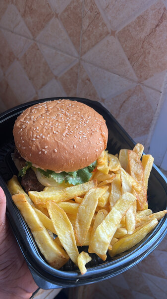 Beef Burger with French Fries Meal