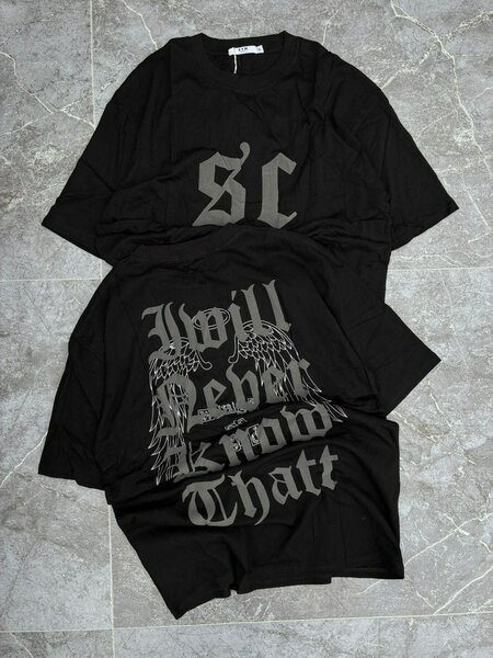 T-shirt oversize imprimé noir