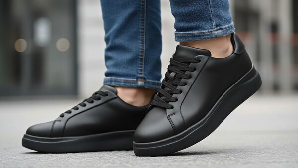 Chaussures en cuir noir pour hommes