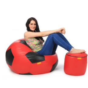 The KickBack Football Bean Bag with Free Foot Stool!